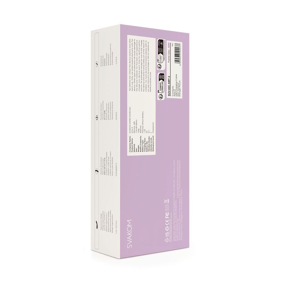 Svakom Amy 2 (Lilac) – Waterproof G-Spot and Clitoral Vibrator with Powerful Vibrations Vibrators - G Spot