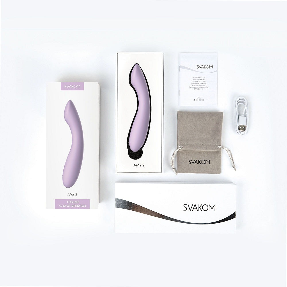 Svakom Amy 2 (Lilac) – Waterproof G-Spot and Clitoral Vibrator with Powerful Vibrations Vibrators - G Spot