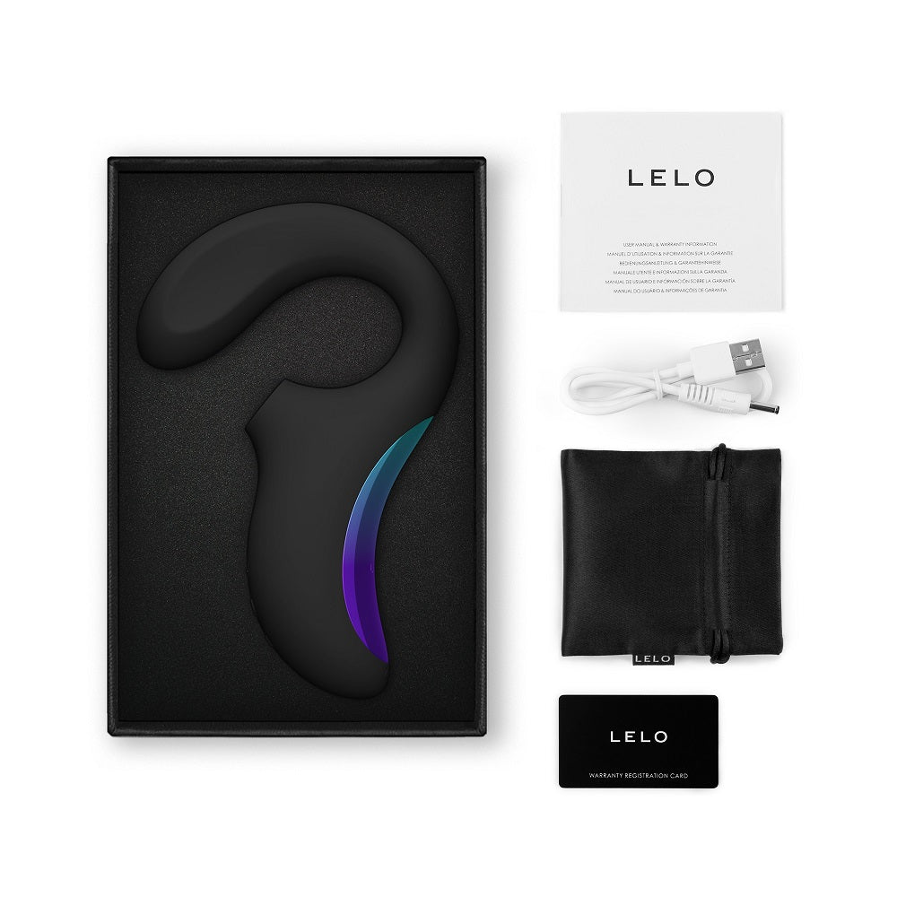 Lelo Enigma Wave GSpot and Clitoris Massager Black VIBRATORS-RABBIT-MULTI