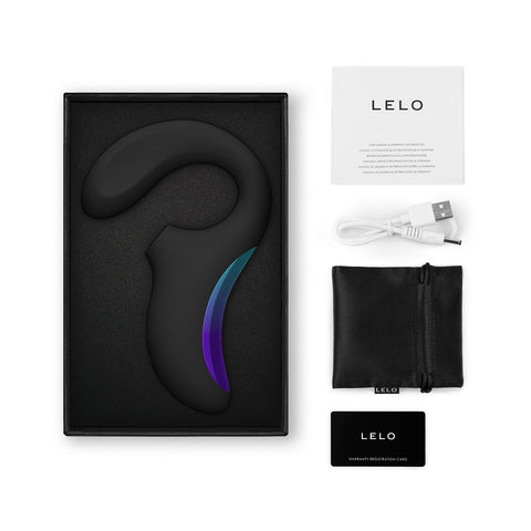 Lelo Enigma Wave GSpot and Clitoris Massager Black VIBRATORS-RABBIT-MULTI