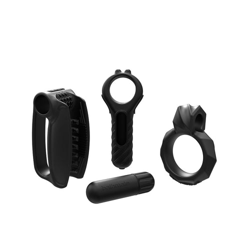 Bathmate Vibe Endurance Kit (Black) – Vibrator Accessory Set Cock Rings Vibrating