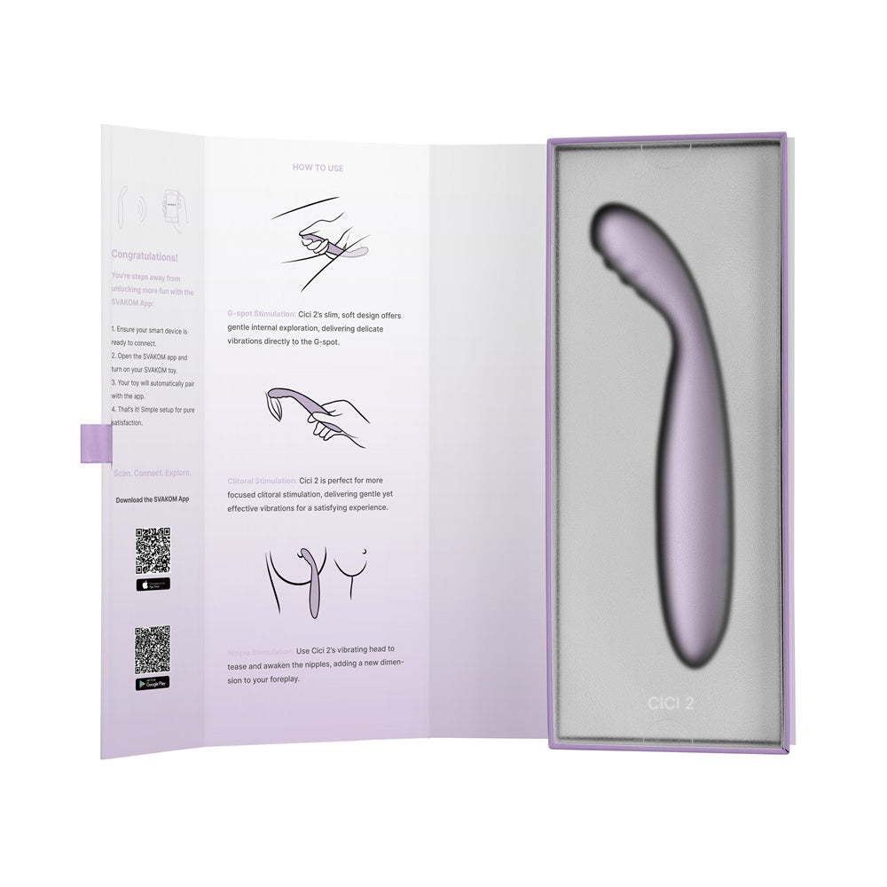 Svakom Cici 2 (Black) – Luxury Slim Flexible Head Clitoral Vibrator > Sex Toys > Remote Control Toys