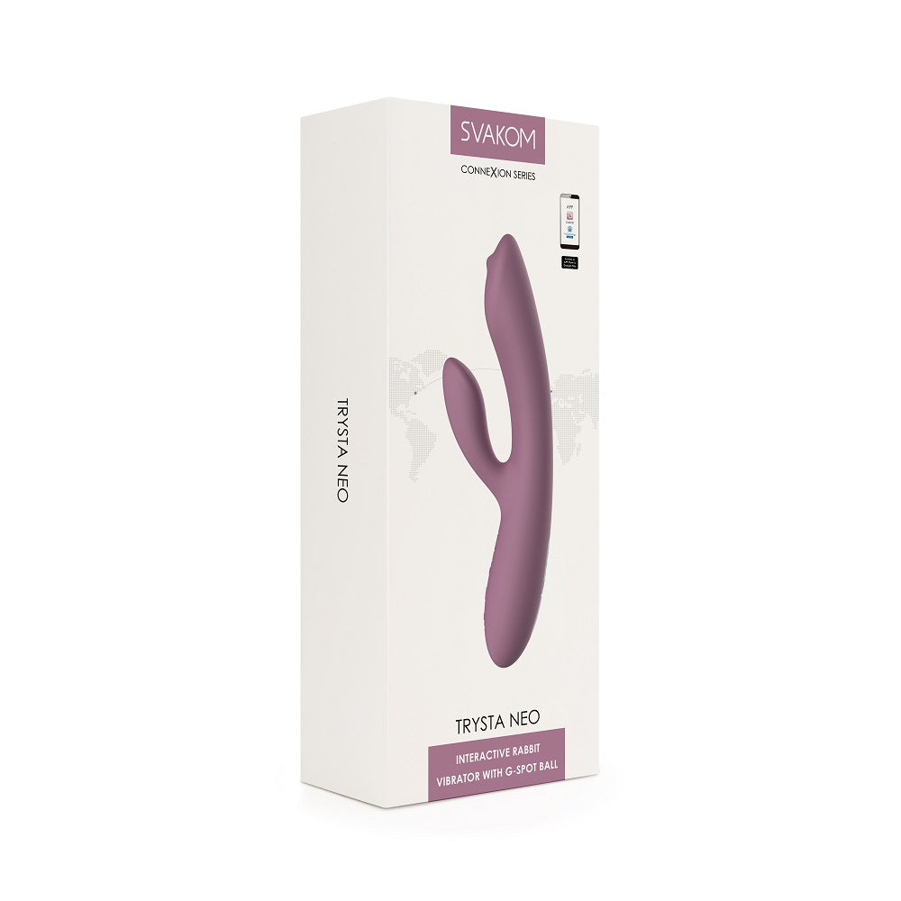 Svakom Trysta Neo (Black) – Interactive Rolling G-Spot Rabbit Vibrator with App Control and Customizable Modes > Sex Toys For Ladies > G-Spot Vibrators