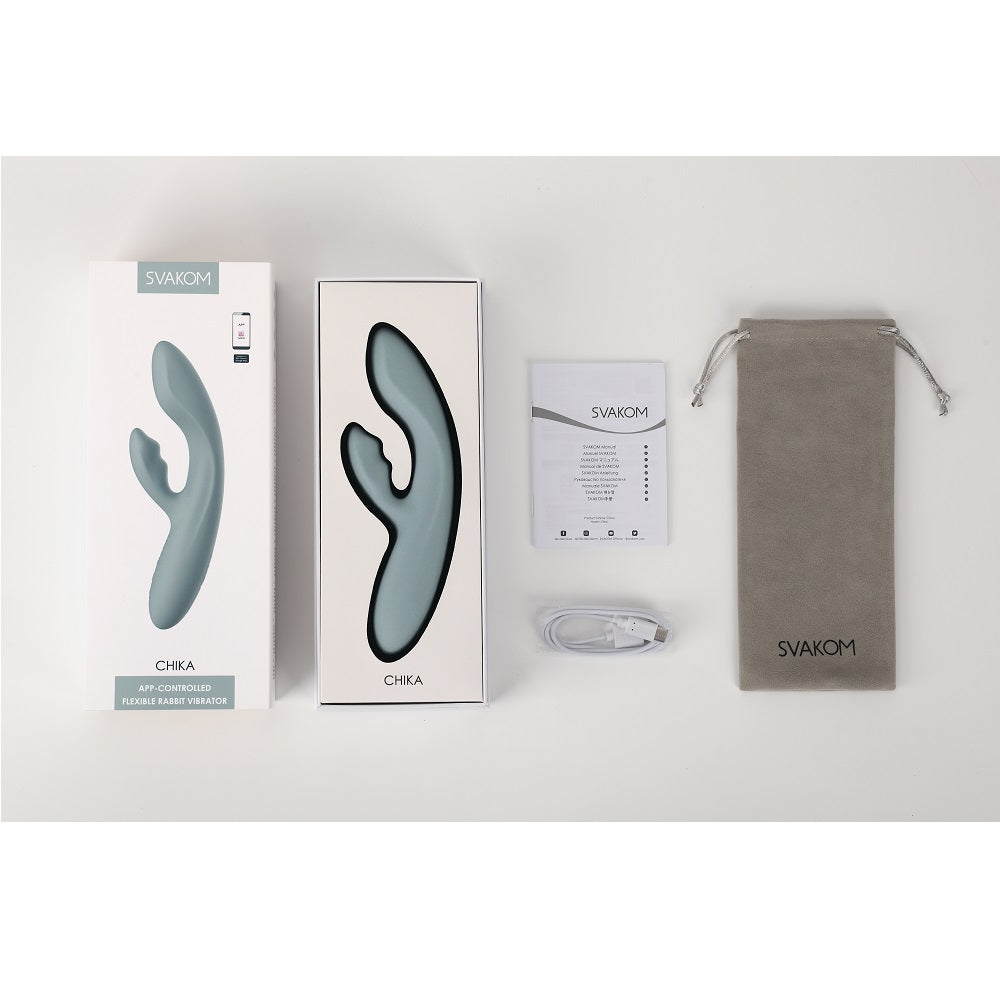 Svakom Chika (Black) – App-Controlled Flexible Warming Rabbit Vibrator > Vibrators > Ladies > Rabbit