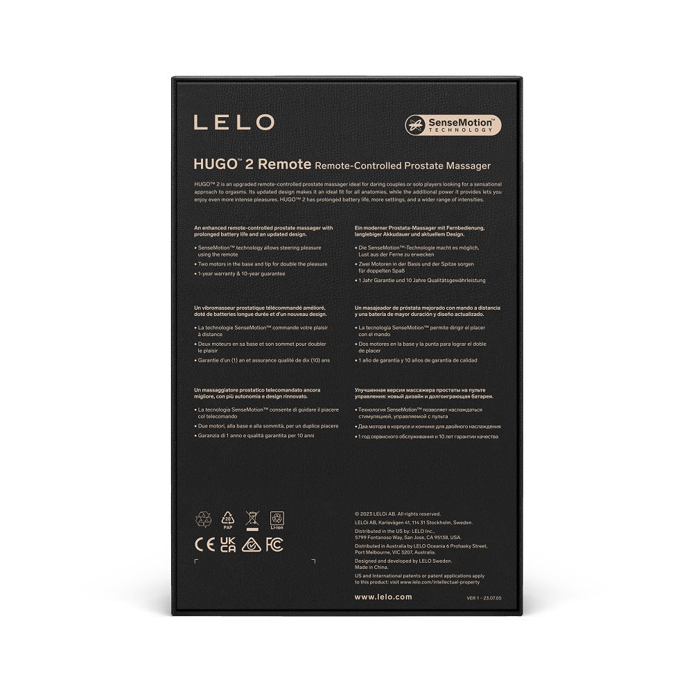 Lelo Hugo 2 (Black) – Remote-Controlled Prostate Massager > Anal Range > Prostate Plugs