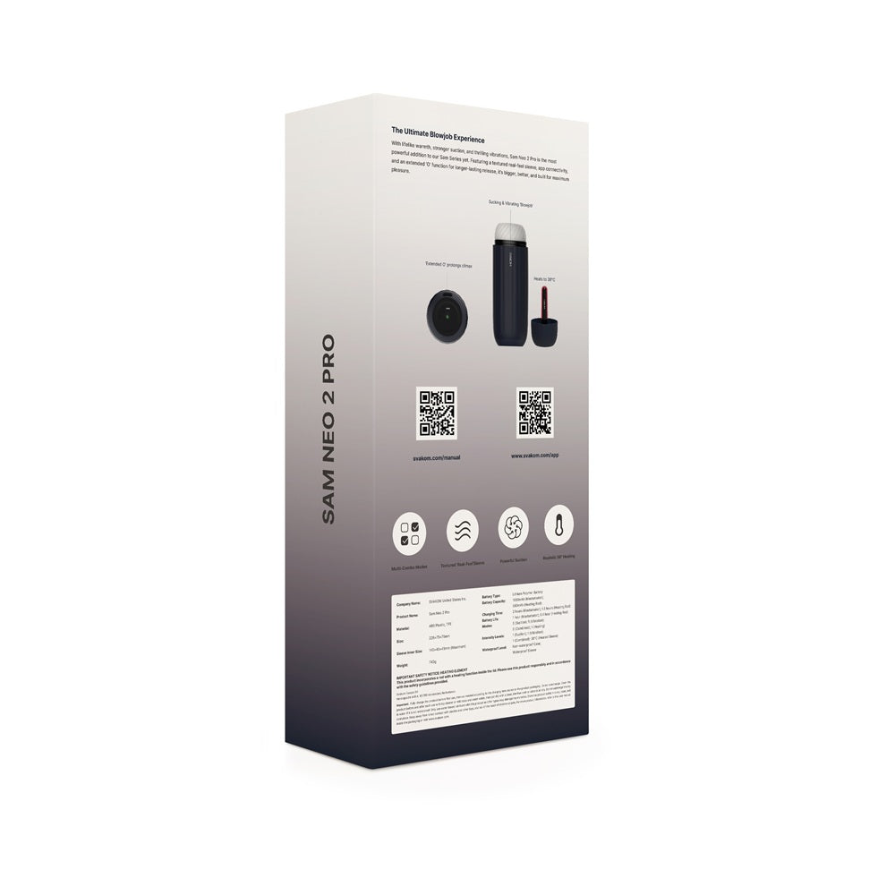 Svakom Sam Neo 2 Pro – Interactive Heating Sucking Vibrating Masturbator > Sex Toys For Men > Masturbators Premium