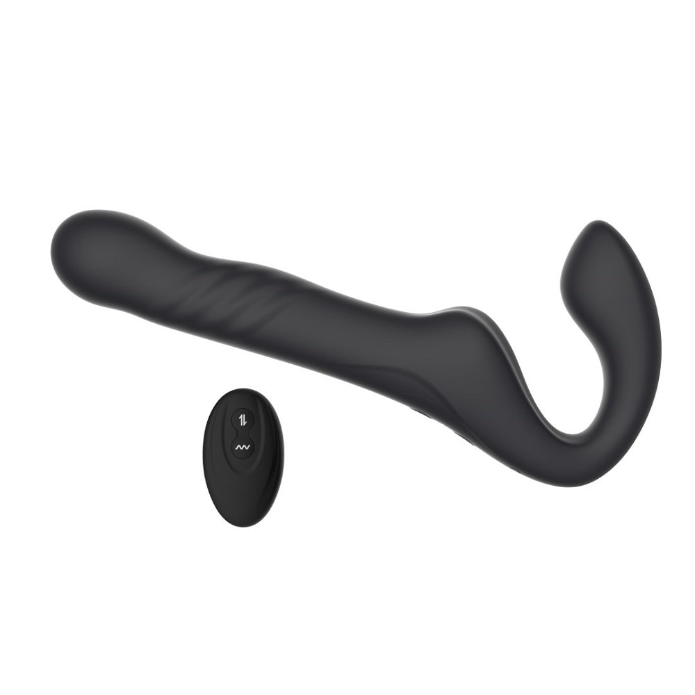 Mina Surge (Waterproof) Remote-Controlled Thrusting and Vibrating Strapless Strap-On - Silicone - 9.37 Inches Total Length Default Title > Realistic Dildos and Vibes > Strapless Strap Ons
