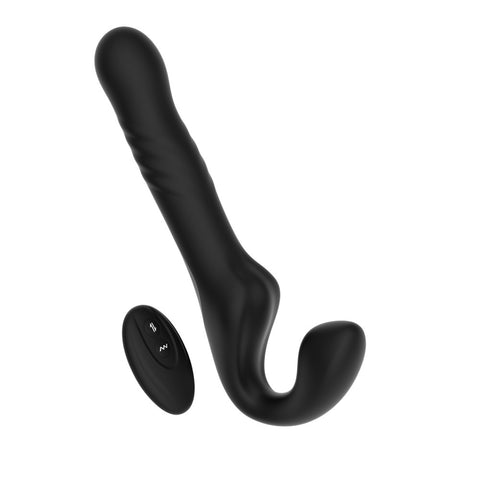Mina Surge (Waterproof) Remote-Controlled Thrusting and Vibrating Strapless Strap-On - Silicone - 9.37 Inches Total Length > Realistic Dildos and Vibes > Strapless Strap Ons