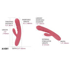Svakom Avery (Pink) – Waterproof Thrusting Vibrator with Clitoral Stimulator and Magnetic Charging 7.6 Inch > Vibrators > Ladies > Rabbit
