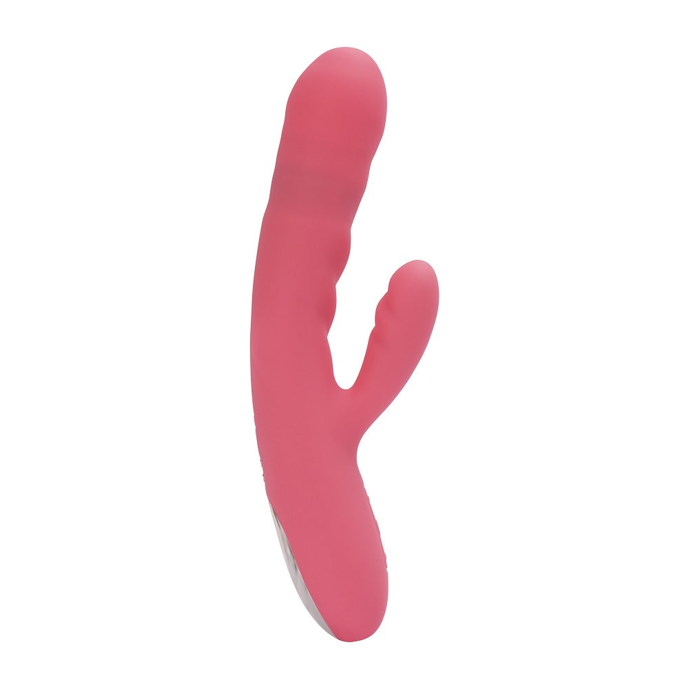 Svakom Avery (Pink) – Waterproof Thrusting Vibrator with Clitoral Stimulator and Magnetic Charging 7.6 Inch VIBRATORS-RABBIT