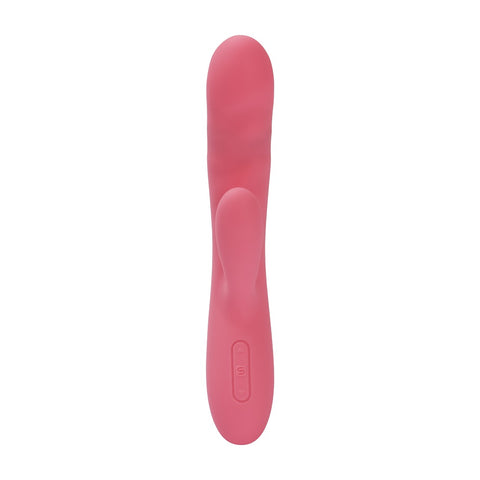 Svakom Avery (Pink) – Waterproof Thrusting Vibrator with Clitoral Stimulator and Magnetic Charging 7.6 Inch VIBRATORS-RABBIT