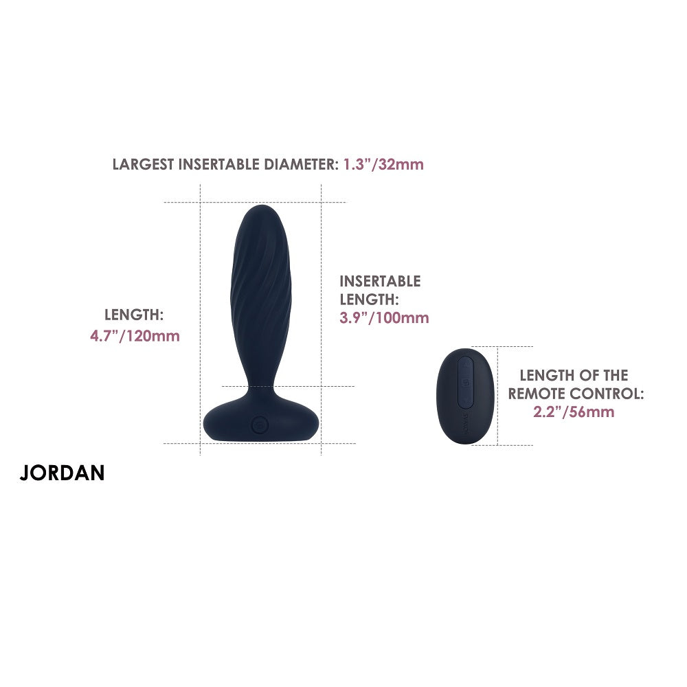 Svakom Jordan (App-Controlled) – Waterproof Thrusting Anal Vibrator with 4.7-Inch Length > Anal Range > Anal Probes