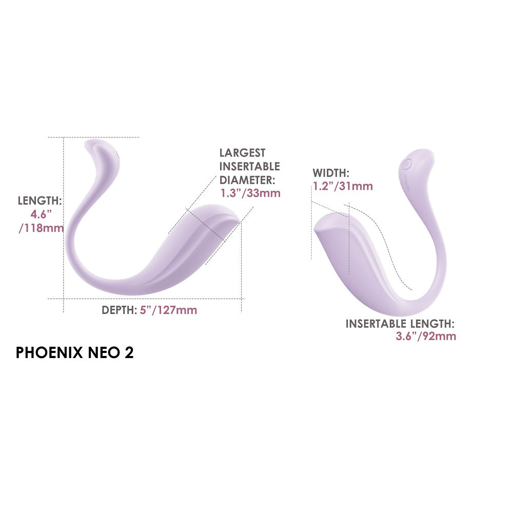 Svakom Phoenix Neo 2 (Lilac) – Interactive App-Controlled Silicone Vibrator Remote Control