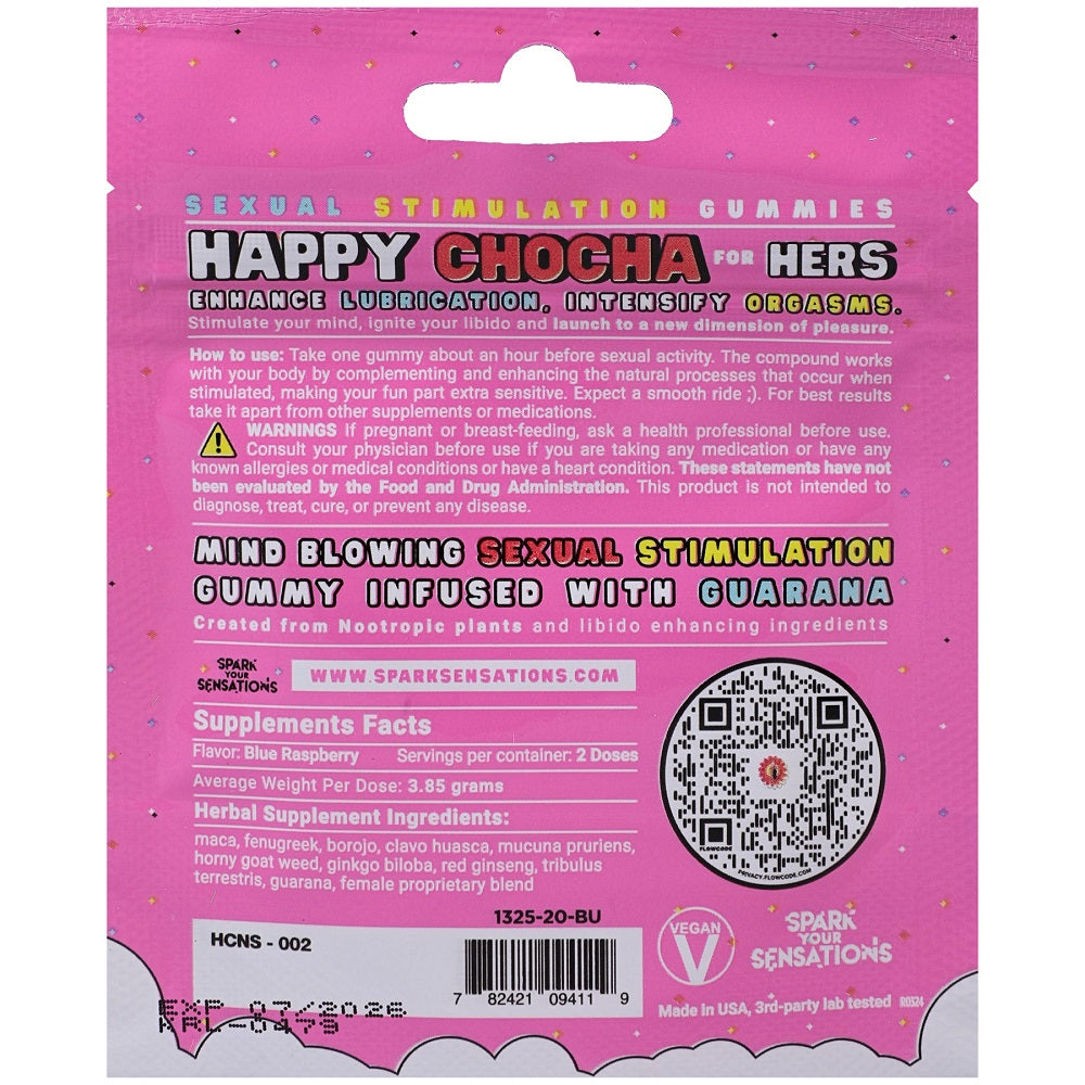 Happy Chocha Hers Sexual Stimulation Gummies (2 Pack) – Natural Libido Enhancer Edible Enhancers Female