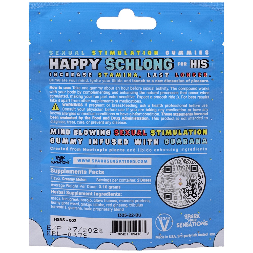 Happy Schlong His Sexual Stimulation Gummies 2 Pack – Herbal Libido Enhancer Gummies Enhancers Female