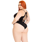 Leg Avenue Shredded Thong Bodysuit (Black, Plus Size) – Seamless Lingerie > Clothes > Bodies and Playsuits