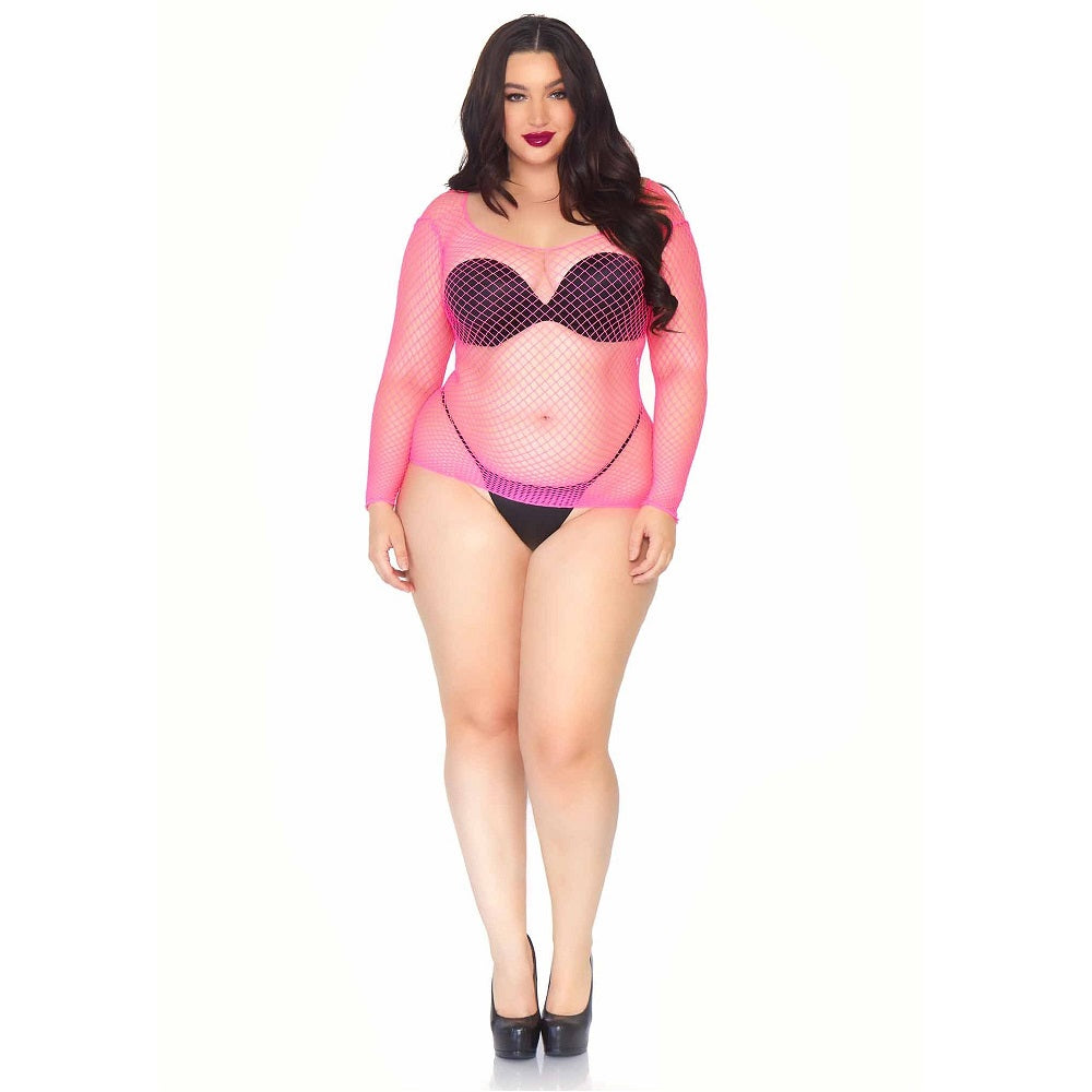 Leg Avenue Net Long-Sleeved Shirt Plus Size UK 14 to 18 – Plus Size Lingerie Top > Clothes > Plus Size Lingerie