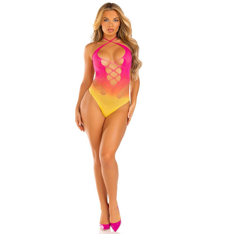 Ombre Halter Bodysuit One Size Seamless Lingerie Sunset Design > Clothes > Bodies and Playsuits