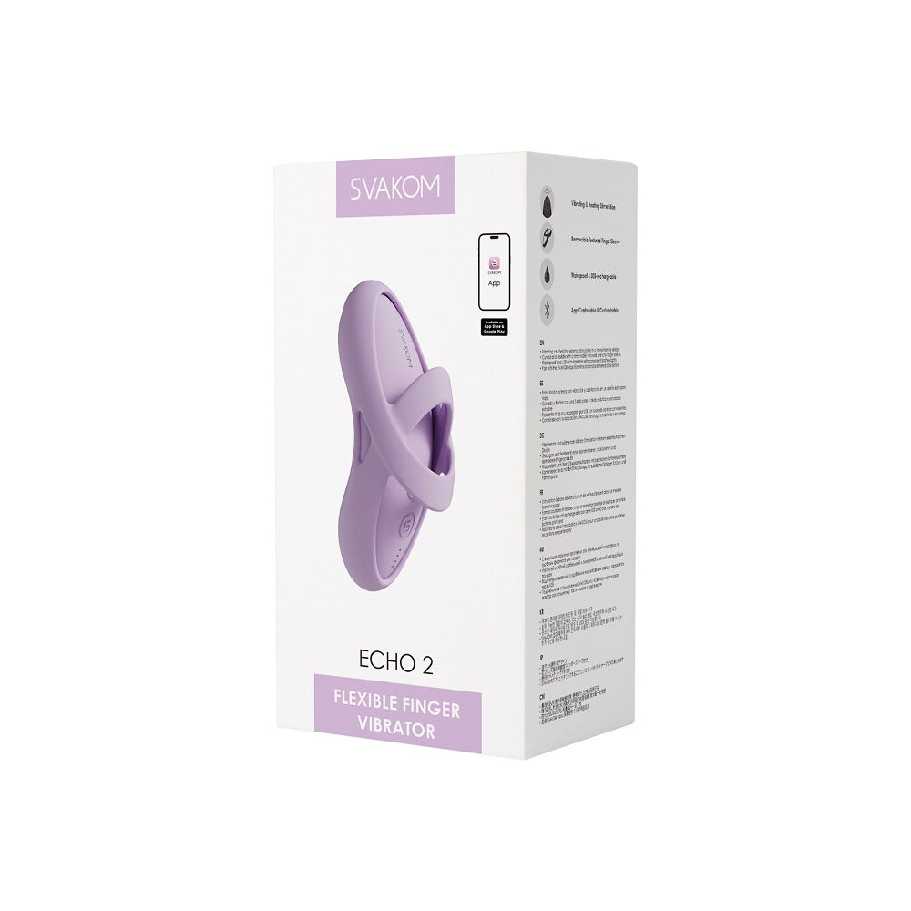 Svakom Echo 2 (Lilac) – Waterproof Rechargeable Finger Vibrator Finger Stimulator