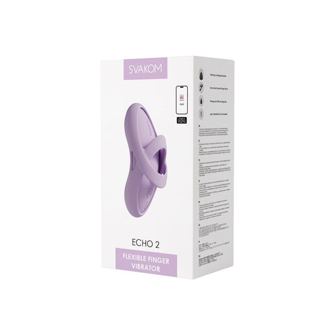 Svakom Echo 2 (Lilac) – Waterproof Rechargeable Finger Vibrator Finger Stimulator
