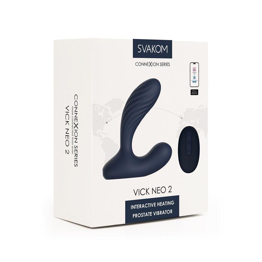 Svakom Vick Neo 2 – App-Controlled Heated Prostate Massager with Textured Shaft and Remote Prostate Massagers