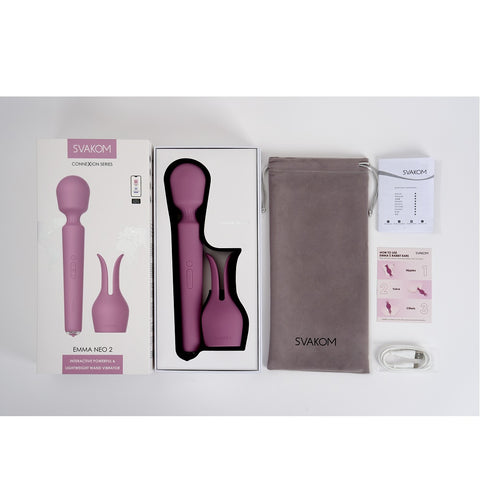 Svakom Emma Neo 2 – Lightweight Waterproof Wand Vibrator with Heat and App Control Electric Massager