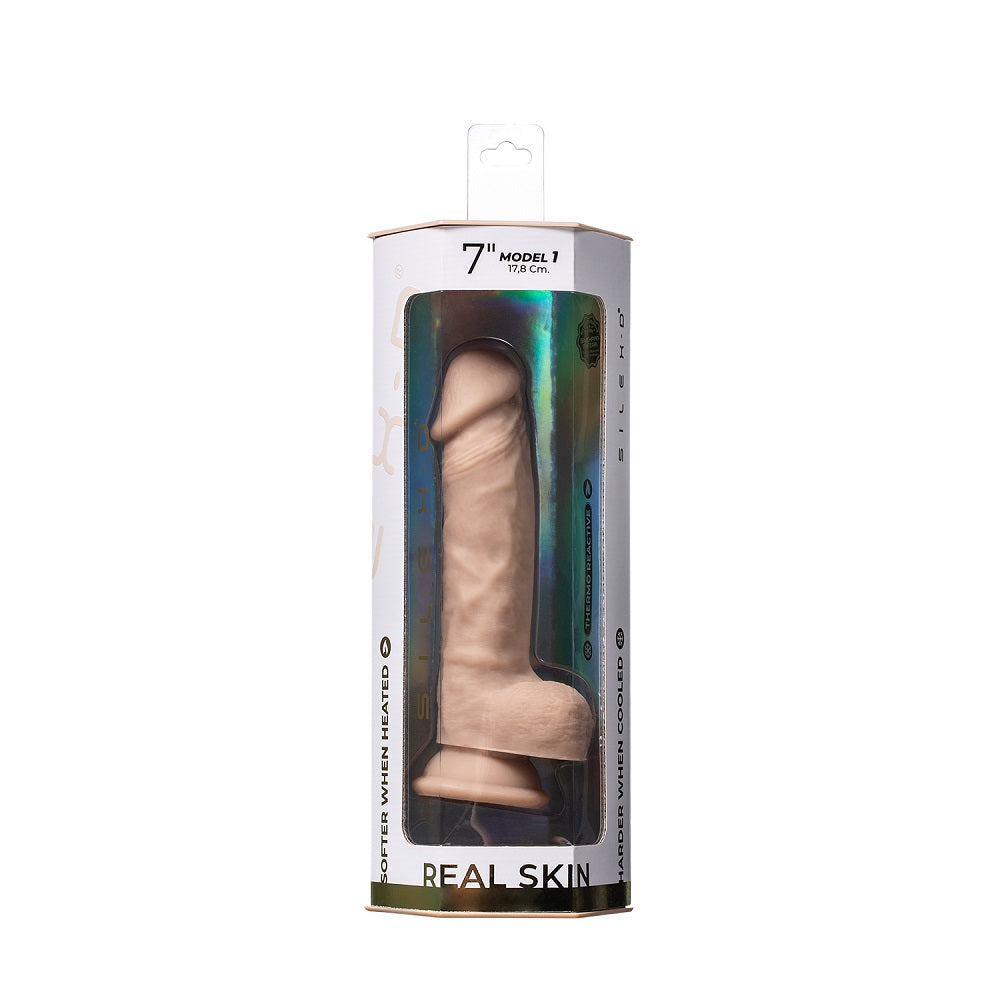 Silexd 7 Inch Real Skin Flesh - Dildo with Balls Dongs Realistic