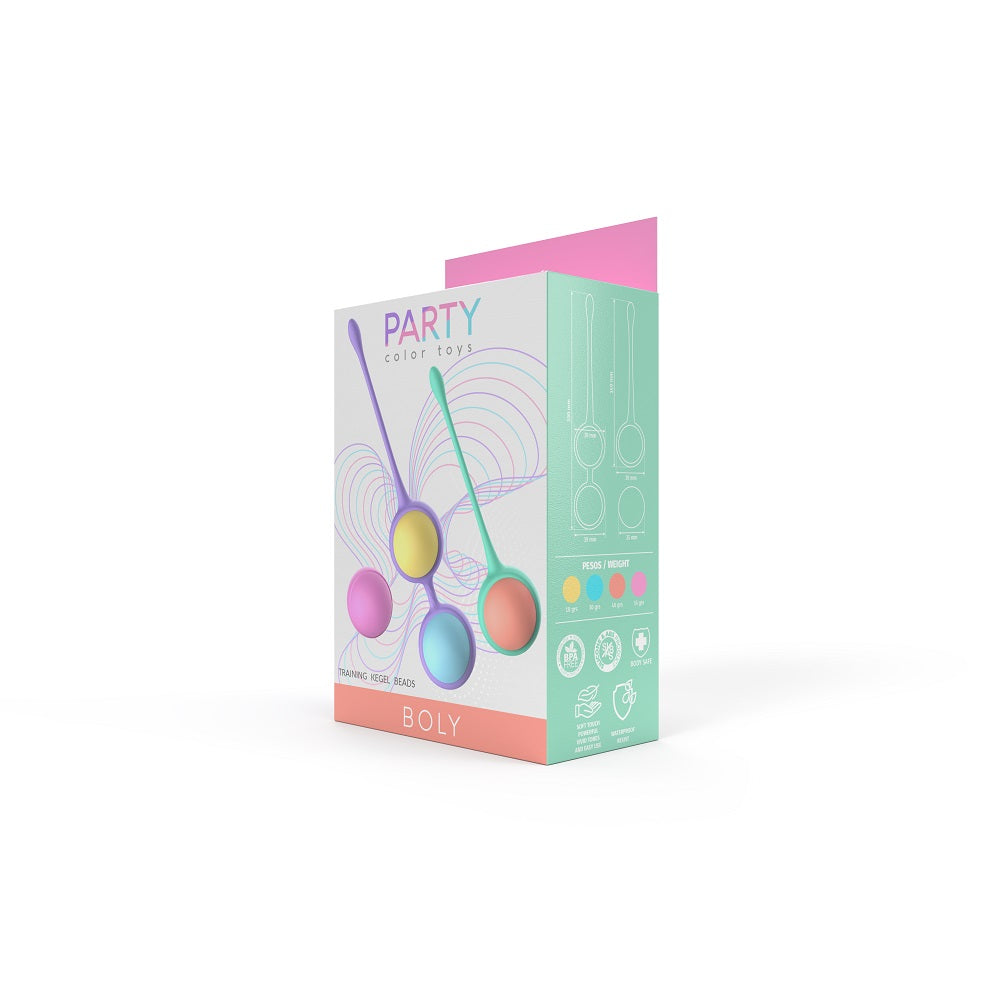 Party Color Boly Kegel Training Beads – Waterproof Silicone Progressive Weighted Kegel Balls Set Kegel & Pelvic Exercisers
