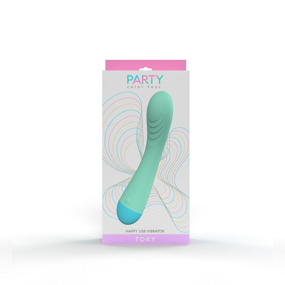 Party Color Toky (Colorful) – Waterproof Rechargeable Silicone G-Spot Vibrator 7.48 Inches 1.37 Inches Diameter Vibrators - G Spot