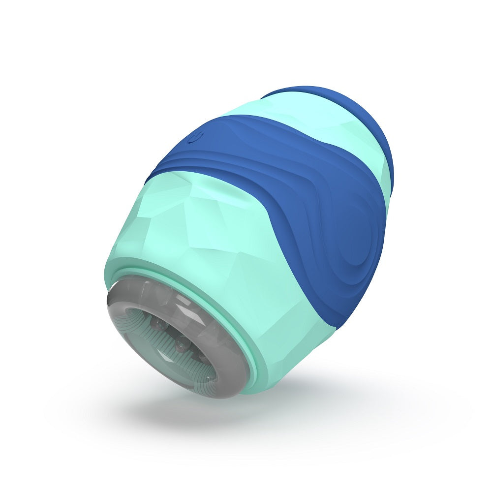 Party Color Wanky (Multicolor) – Vibrating Male Masturbator with 10 Vibration Patterns and Textured Sleeve Strokers - Vibrating