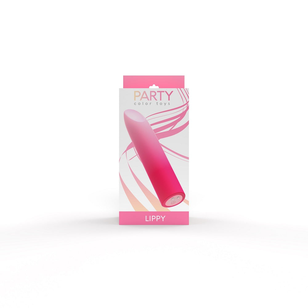 Party Color Lippy (Pink) – Waterproof Rechargeable Bullet Vibrator 4.25 Inches BULLETS