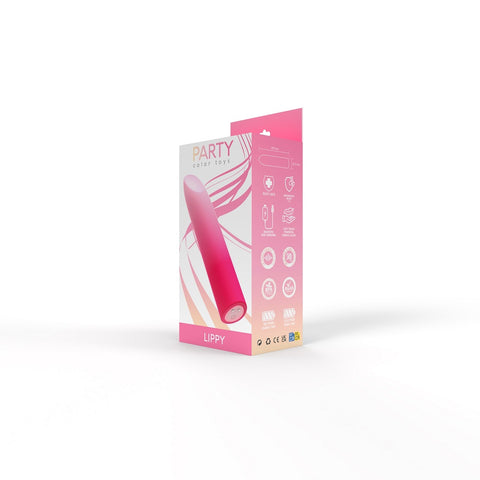 Party Color Lippy (Pink) – Waterproof Rechargeable Bullet Vibrator 4.25 Inches BULLETS