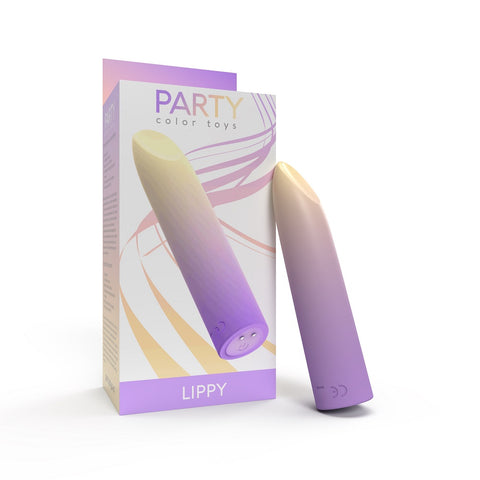 Party Color Lippy (Purple) – Waterproof Rechargeable Bullet Vibrator with 10 Vibration Modes Default Title BULLETS