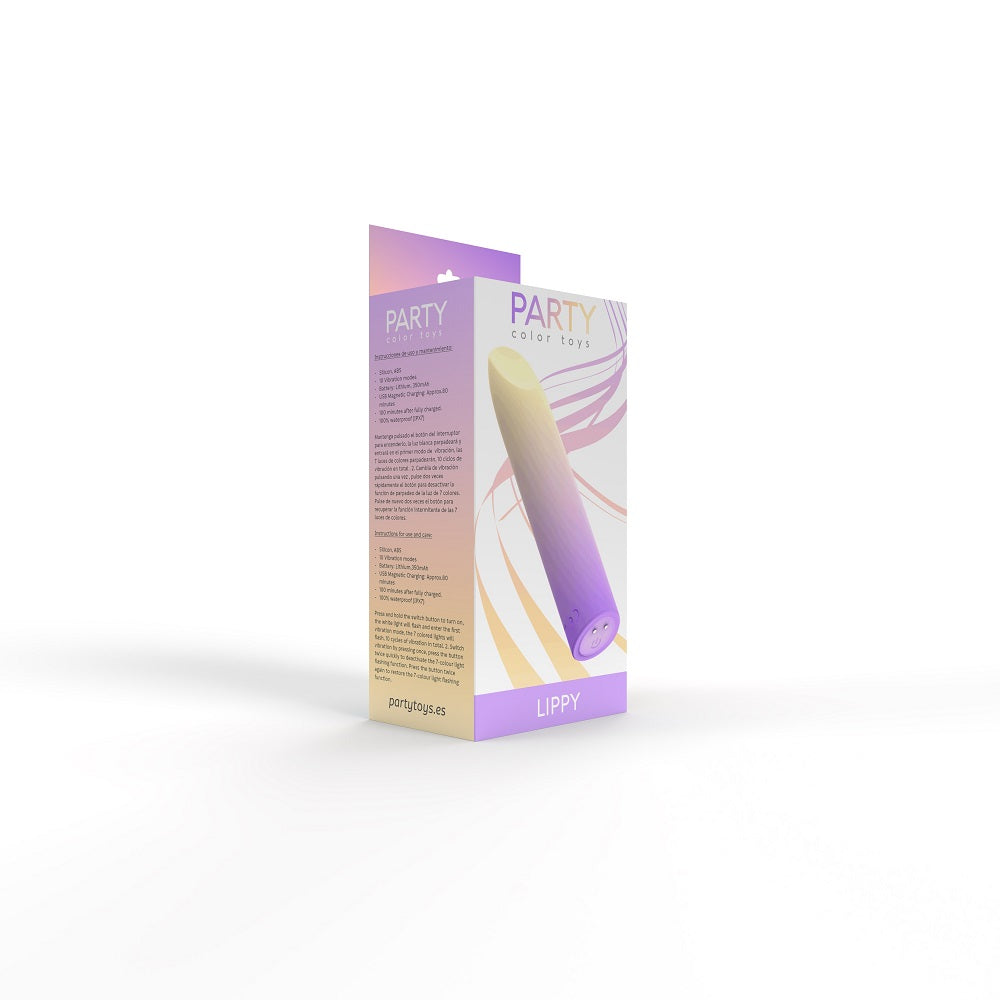 Party Color Lippy (Purple) – Waterproof Rechargeable Bullet Vibrator with 10 Vibration Modes BULLETS