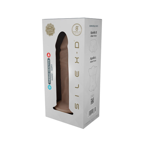 Silexd 8 Inch Model 2 Liquid Silicone Dildo in Flesh for Adult Pleasure Dongs Realistic