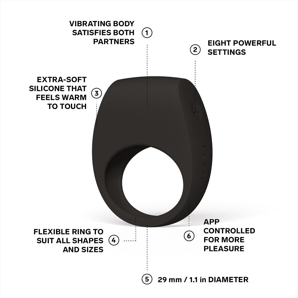 Lelo Tor 3 (Black) – App-Controlled Vibrating Cockring > Sex Toys > Couples Toys