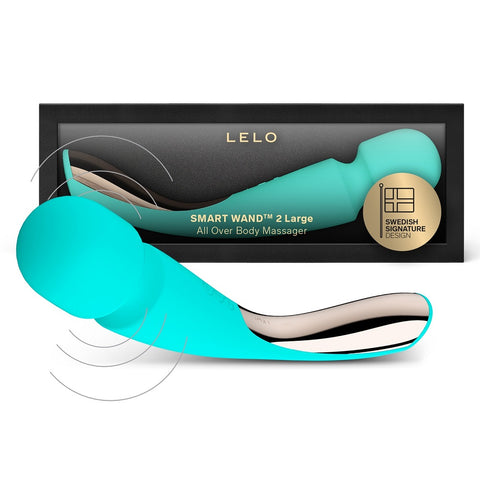 Lelo Smart Wand 2 Large (Aqua) – Luxury Full-Body Massager 13 Inches Green > Sex Toys > Massage Wands