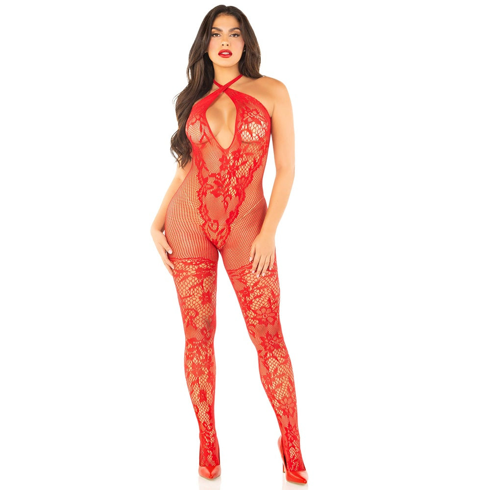 Leg Avenue Black Seamless Net Lace Lingerie Jumpsuit Bodysuit > Clothes > Bodies and Playsuits