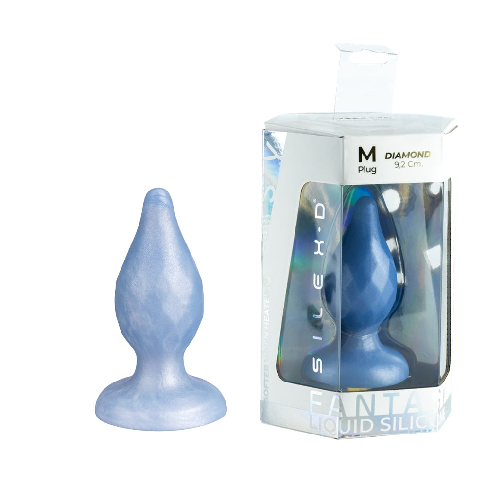 SilexD Fantasy Collection 3.6 Inch Diamond Medium Butt Plug – Silicone Butt Plug > Anal Range > Jewel Butt Plugs