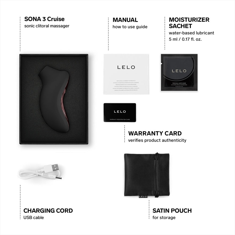 Lelo Sona 3 Cruise (Black) – Sonic Clitoral Massager > Sex Toys For Ladies > Clitoral Vibrators and Stimulators
