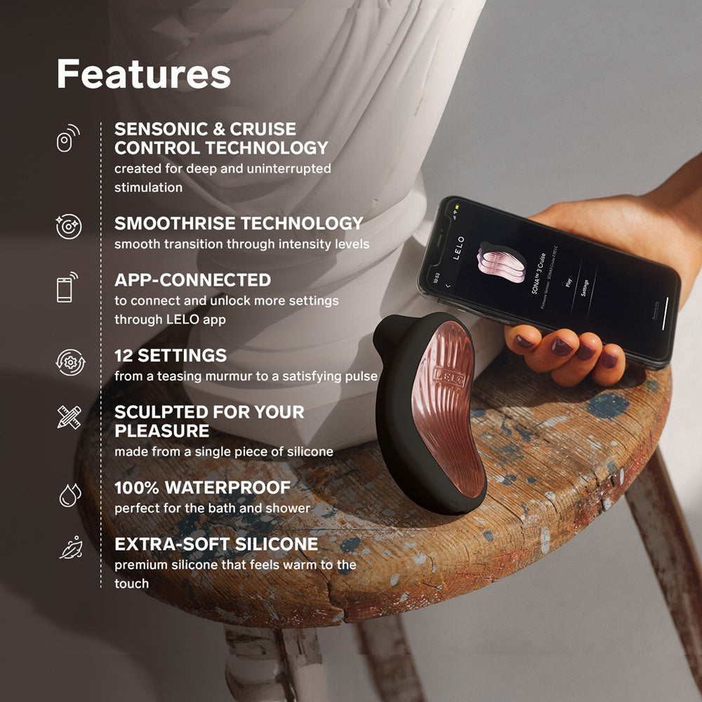 Lelo Sona 3 Cruise (Black) – Sonic Clitoral Massager > Sex Toys For Ladies > Clitoral Vibrators and Stimulators