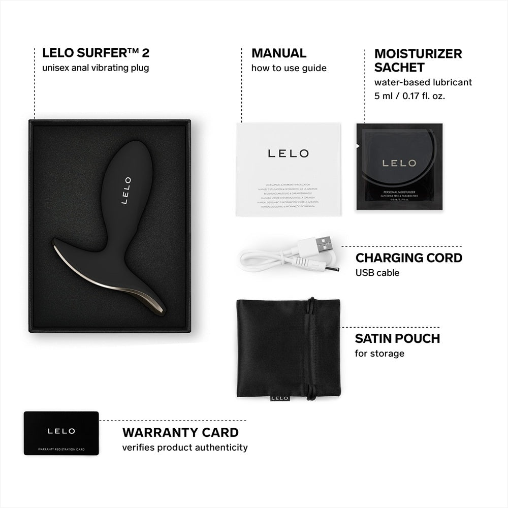 Lelo Surfer 2 – Unisex Waterproof Anal Vibrating Plug - Purple > Anal Range > Vibrating Butt Plugs