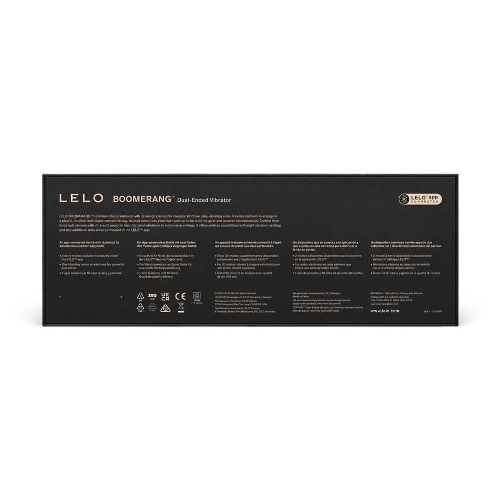 Lelo Boomerang 11 Inches – Dual Ended Vibrator > Dildos > Double Dildos