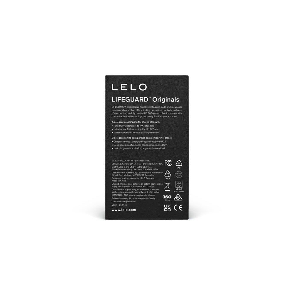 Lelo Originals Lifeguard – Waterproof Silicone Vibrating Cock Ring - Purple > Cock Ring > Vibrating