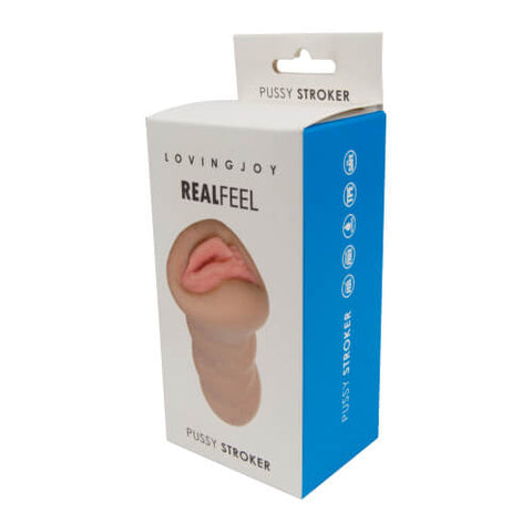Loving Joy Real Feel Male Masturbator – Soft Textured Pussy Stroker with 5-Inch Insertable Length Strokers - Manual