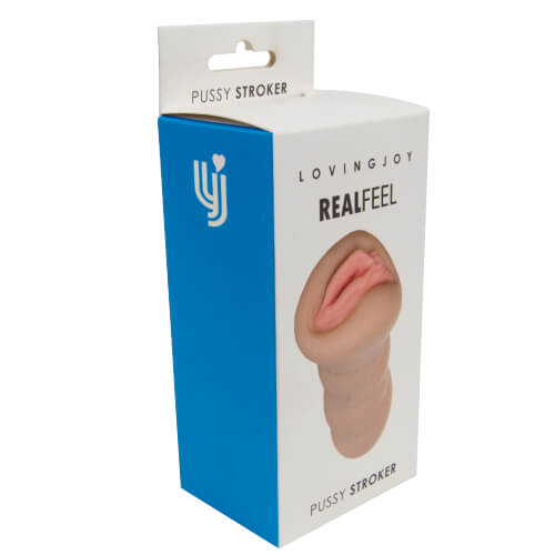 Loving Joy Real Feel Male Masturbator – Soft Textured Pussy Stroker with 5-Inch Insertable Length Strokers - Manual