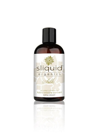 Sliquid Organics Silk Hybrid Lubricant (255ml) – Water and Silicone-Based Personal Lubricant Hybrid Lube