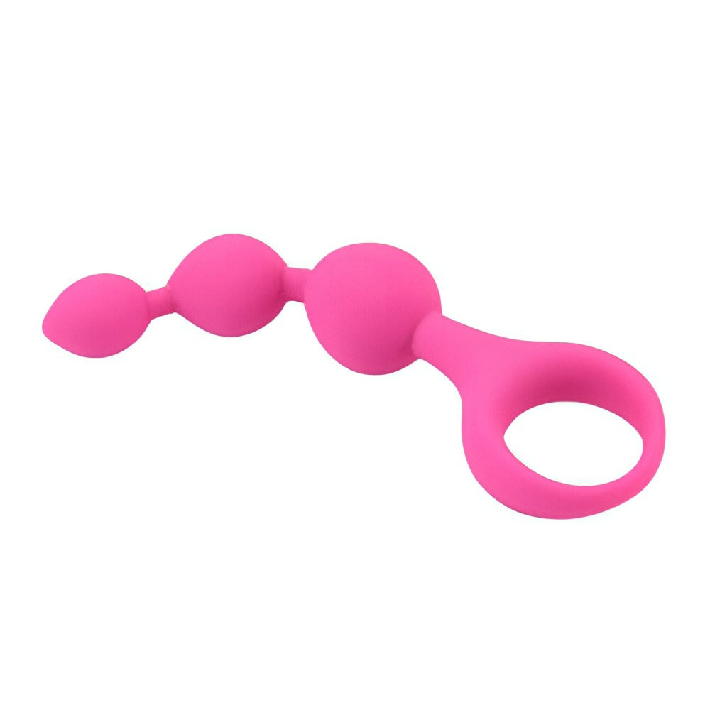 Loving Joy Triple Ripple (Pink) – Hypoallergenic 5.5" Silicone Anal Beads > Anal Range > Anal Beads