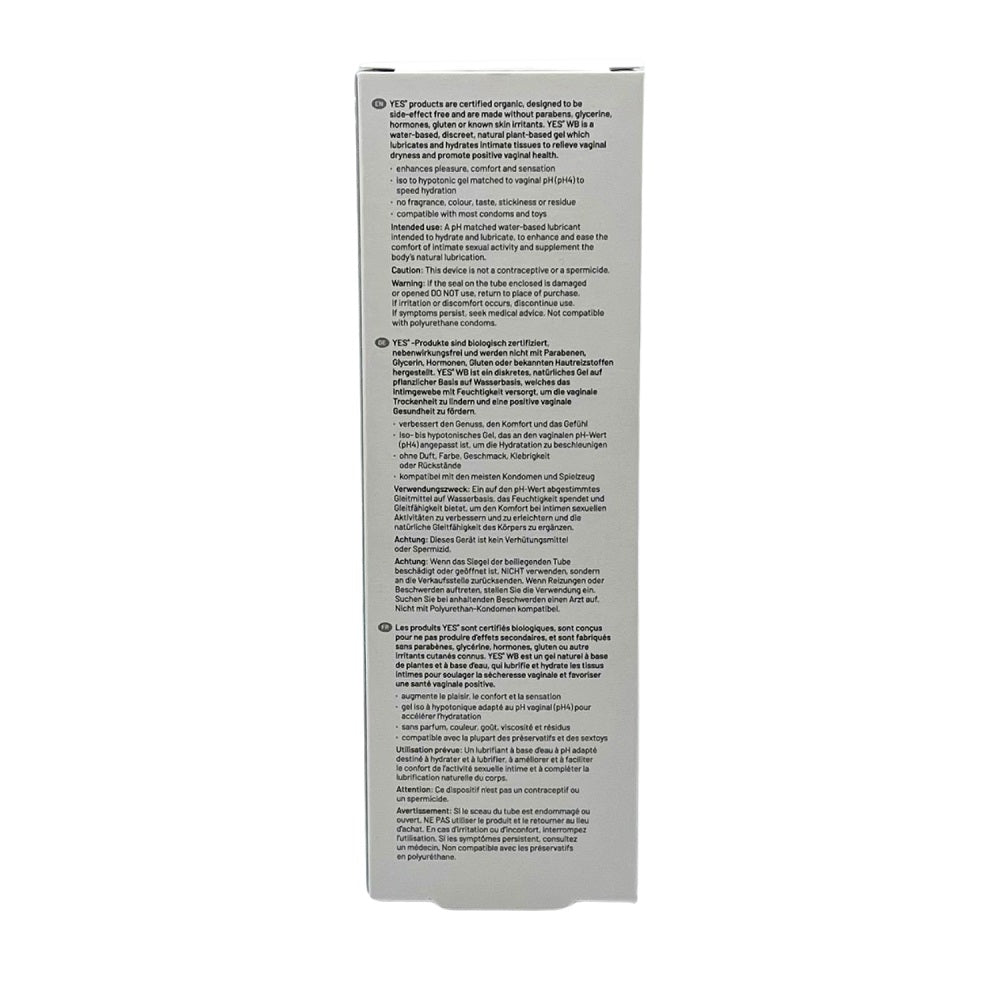 YES Organic Water-Based Personal Lubricant 100ml – Hypoallergenic Silicone-Free Lubricant > Lube > Silicone