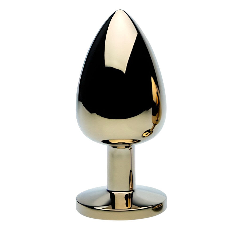 Precious Metals Gold 3.74 Inch Large (Gold) Jewelled Butt Plug – Luxury Butt Plug > Anal Range > Jewel Butt Plugs